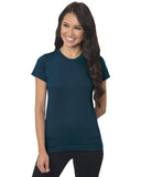 Bayside-4990-100% Ring Spun Cotton Jersey T Shirt-HEATHER NAVY