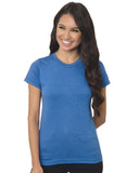 Bayside-4990-100% Ring Spun Cotton Jersey T Shirt-HEATHER ROYAL