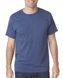 Bayside-5010-Heather Ring Spun Jersey Tee-HEATHER NAVY