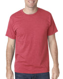 Bayside-5010-Heather Ring Spun Jersey Tee-HEATHER RED