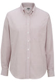 Long Sleeve Oxford Shirt-BURGUNDY STRIPE