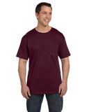 Hanes-5190P-Beefy T With Pocket-MAROON