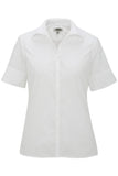 Lightweight Short Sleeve Poplin Blouse-WHITE