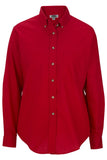 Easy Care Long Sleeve Poplin Shirt-RED