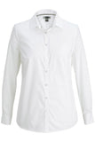 Long Sleeve Stretch Broadcloth Blouse-WHITE