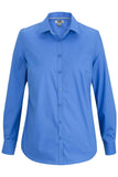 Long Sleeve Stretch Broadcloth Blouse-FRENCH BLUE