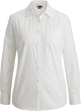 Ladies Essential Broadcloth Shirt Long Sleeve-WHITE