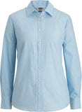 Ladies Essential Broadcloth Shirt Long Sleeve-BLUE