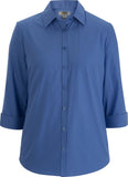 Ladies Essential Broadcloth Shirt 3/4 Sleeve-FRENCH BLUE