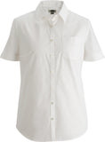 Ladies Essential Broadcloth Shirt Short Sleeve-WHITE