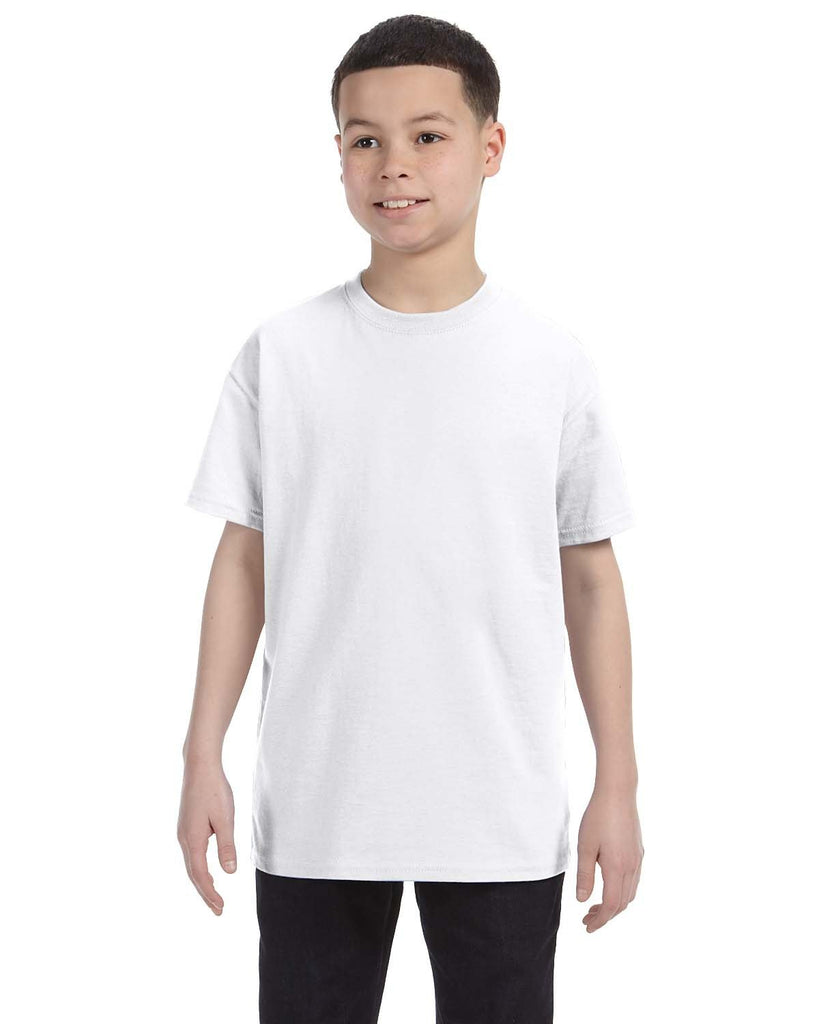 Hanes-54500-Youth Authentic T T Shirt-WHITE