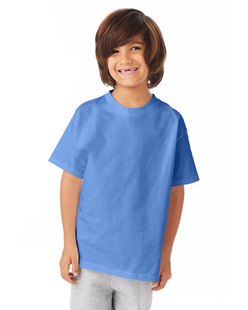 Hanes-54500-Youth Authentic T T Shirt-CAROLINA BLUE