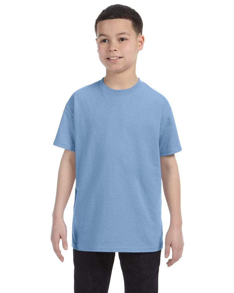 Hanes-54500-Youth Authentic T T Shirt-LIGHT BLUE