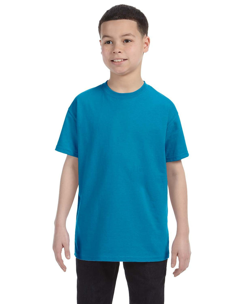 Hanes-54500-Youth Authentic T T Shirt-TEAL