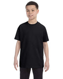 Hanes-54500-Youth Authentic T T Shirt-BLACK