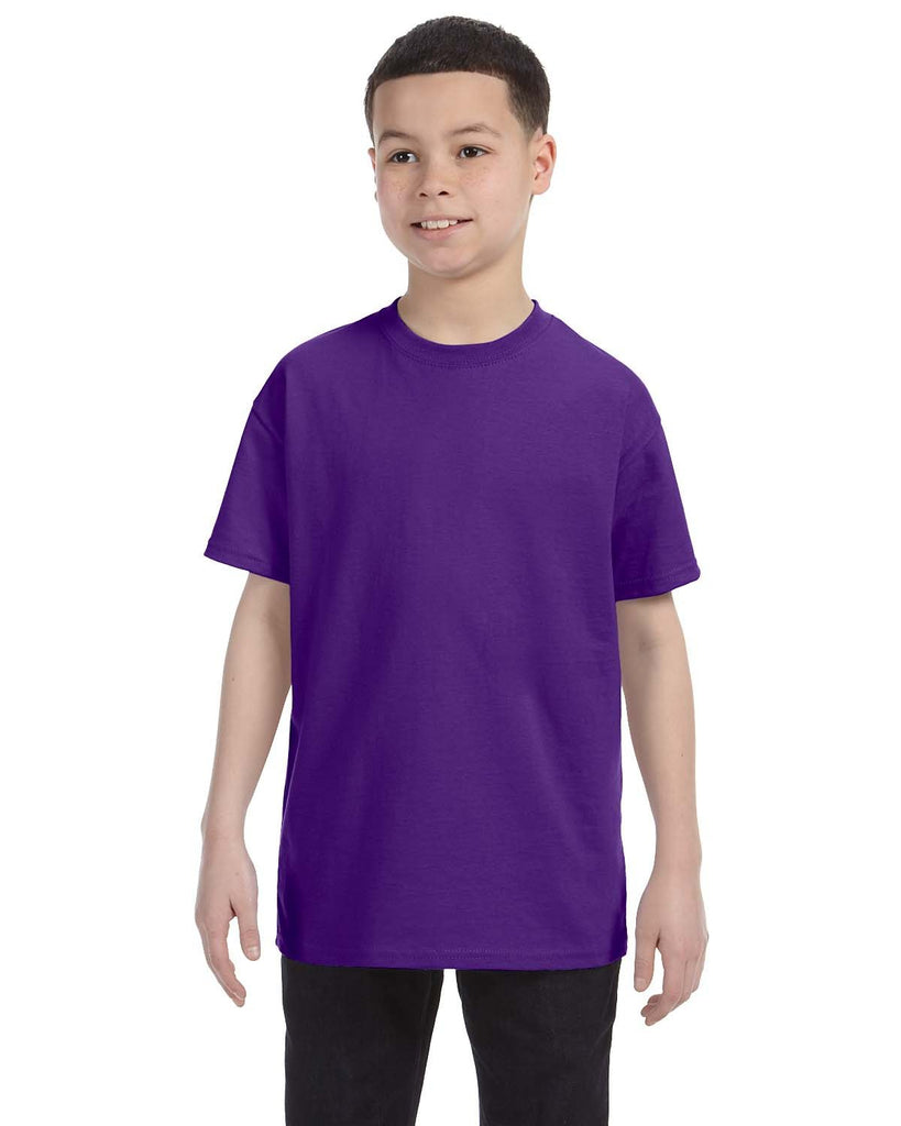 Hanes-54500-Youth Authentic T T Shirt-PURPLE
