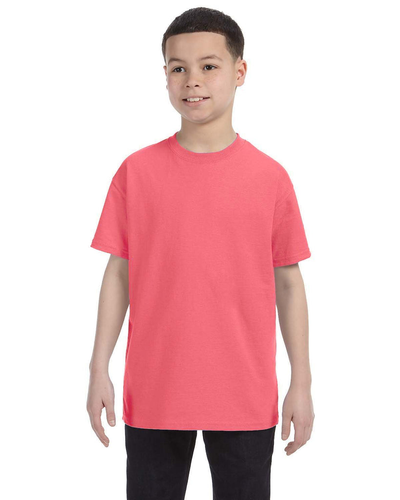 Hanes-54500-Youth Authentic T T Shirt-CHARISMA CORAL