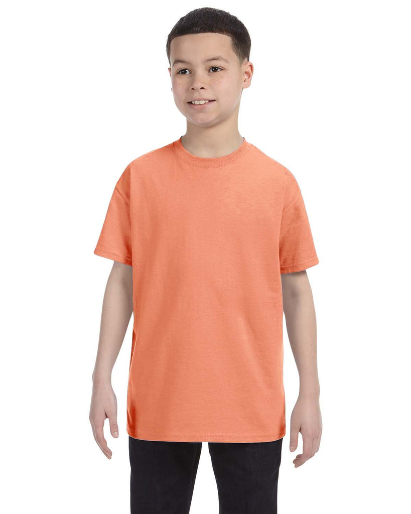 Hanes-54500-Youth Authentic T T Shirt-CANDY ORANGE