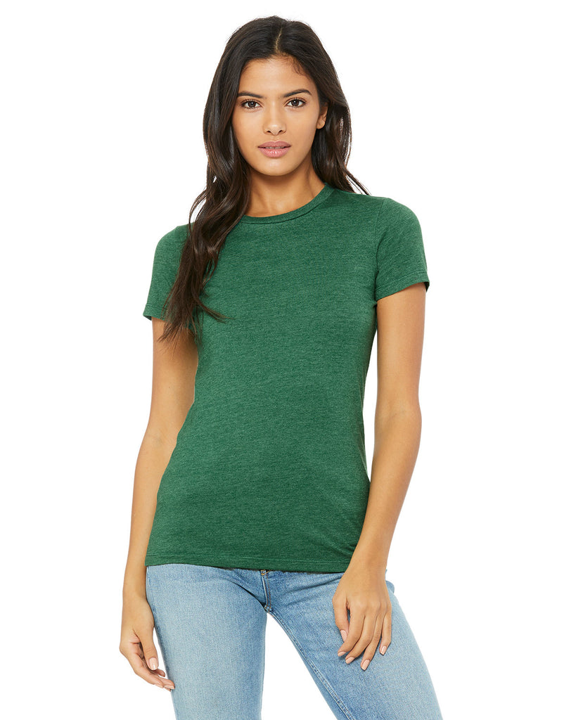 Bella + Canvas-6004-Slim Fit T Shirt-HTHR GRASS GREEN