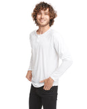 Next Level Apparel-6072-Triblend Long Sleeve Henley-HEATHER WHITE