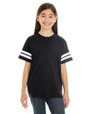 LAT-6137-Football Fine Jersey T Shirt-BLACK/ WHITE
