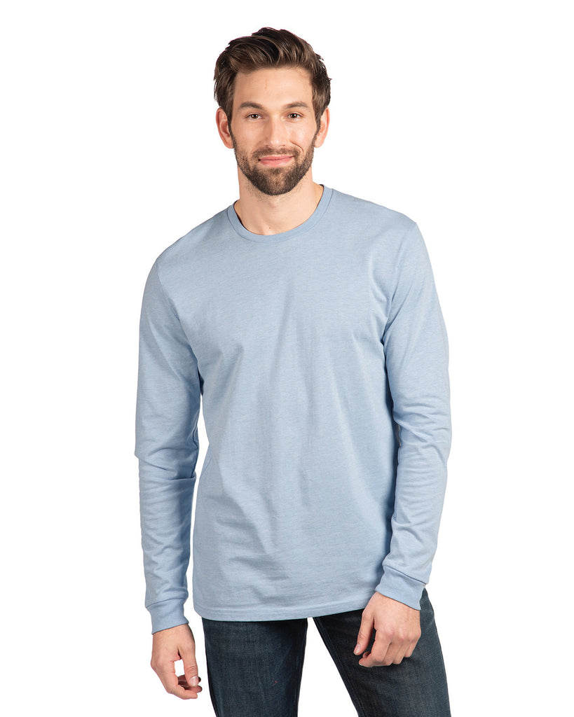 Next Level Apparel-6211NL-Cvc Long Sleeve T Shirt-HTHR COLUM BLUE