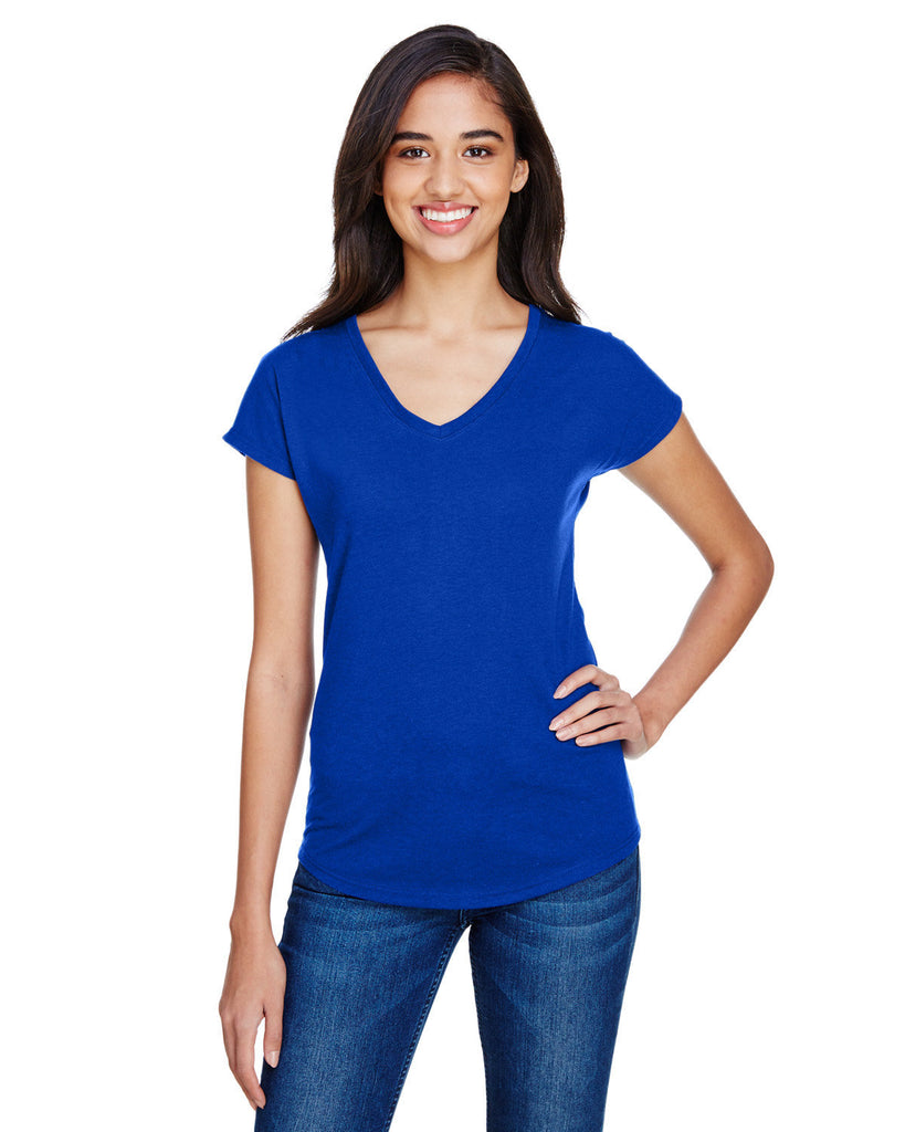 Anvil-6750VL-Ladies Triblend V-Neck T-Shirt-ATLANTIC BLUE