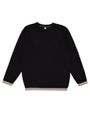 LAT-6789-Statement Fleece Crew Sweatshirt-BLACK/ TITANIUM