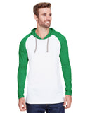LAT-6917-Hooded Raglan Long Sleeve Fine Jersey T Shirt-B WH/ VN GR/ TTN