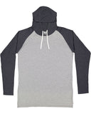 LAT-6917-Hooded Raglan Long Sleeve Fine Jersey T Shirt-VN HTH/ VN NV/ W