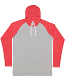 LAT-6917-Hooded Raglan Long Sleeve Fine Jersey T Shirt-VN HTH/ VN RD/ W