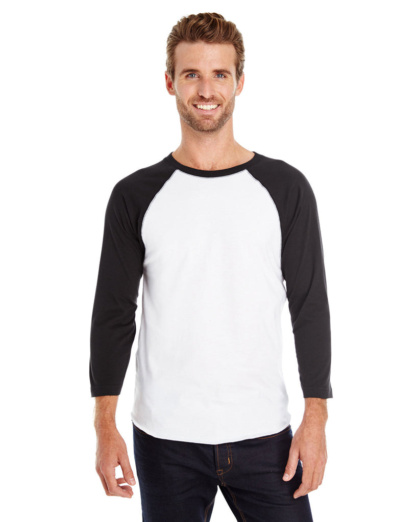 LAT-6930-Baseball T Shirt-WHITE/ BLACK