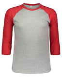 LAT-6930-Baseball T Shirt-VN HTHR/ VN RED