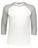 LAT-6930-Baseball T Shirt-WHITE/ VIN HTHR