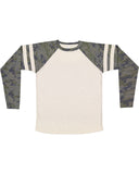 LAT-6934-Gameday Mash Up Long Sleeve Fine Jersey T Shirt-NT HTH/ V CM/ NT