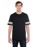 LAT-6937-Football T Shirt-BLACK/ WHITE