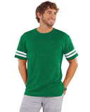LAT-6937-Football T Shirt-VN GREEN/ BD WHT