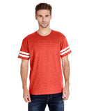 LAT-6937-Football T Shirt-VN ORANGE/ BD WH
