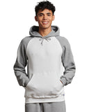 Russell Athletic-693HBM-Dri Power Colorblock Hooded Sweatshirt-WHITE