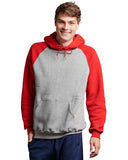 Russell Athletic-693HBM-Dri Power Colorblock Hooded Sweatshirt-OXFRD/ TRUE RED
