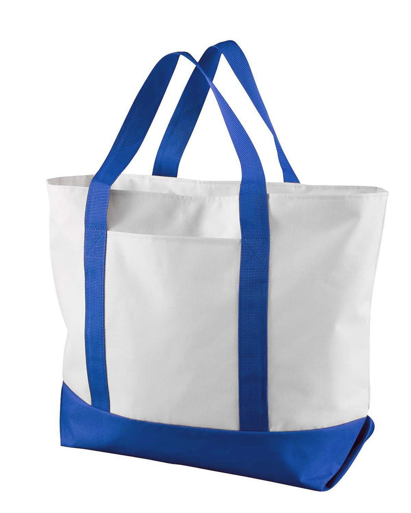 Liberty Bags-7006-Bay View Giant Zippered Boat Tote-WHITE/ ROYAL