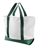 Liberty Bags-7006-Bay View Giant Zippered Boat Tote-WHITE/ FOR GREEN