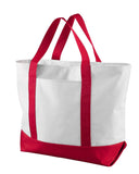 Liberty Bags-7006-Bay View Giant Zippered Boat Tote-WHITE/ RED