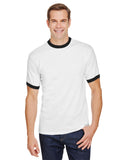 Augusta Sportswear-710-Ringer T Shirt-WHITE/ BLACK