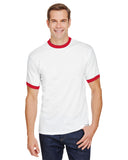 Augusta Sportswear-710-Ringer T Shirt-WHITE/ RED