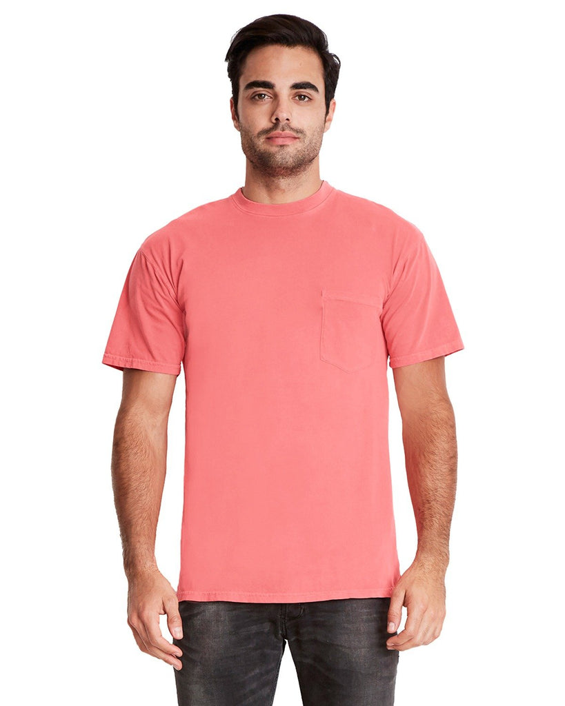 Next Level Apparel-7415-Inspired Dye Crew With Pocket-GUAVA