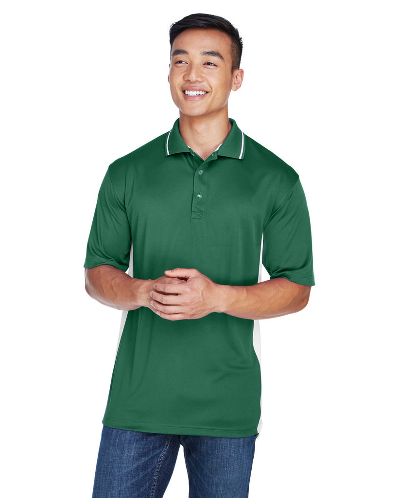 UltraClub-8406-Cool & Dry Sport Two Tone Polo-FOREST GRN/ WHT