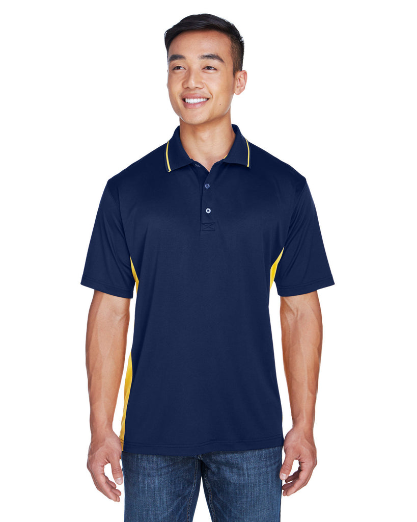 UltraClub-8406-Cool & Dry Sport Two Tone Polo-NAVY/ GOLD