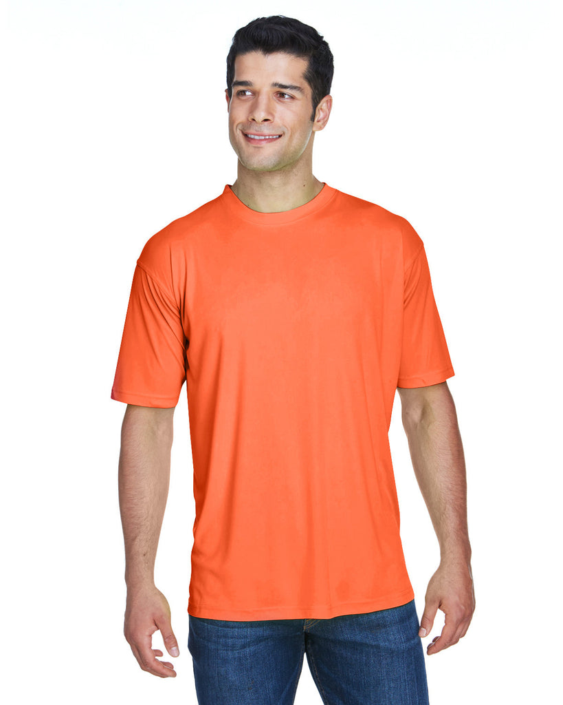 UltraClub-8420-Cool & Dry Sport Performance Interlock▀T Shirt-BRIGHT ORANGE