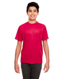 UltraClub-8420Y-Youth Cool & Dry Sport Performance Interlock▀T Shirt-RED